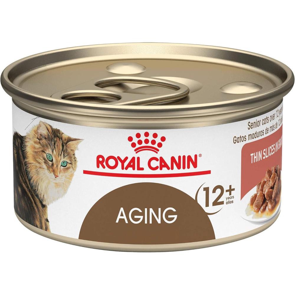 imageRoyal Canin Aging 12 Thin Slices in Gravy Canned Cat Food 3 Oz Can 6Pack3 Ounce Pack of 24