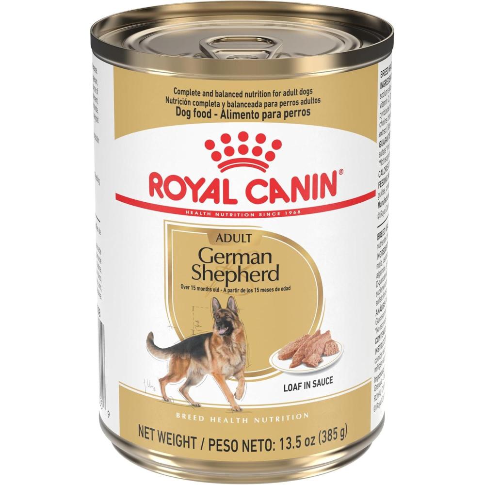 imageRoyal Canin Breed Health Nutrition German Shepherd Adult Loaf in Sauce Dog Food 135 oz Pack of 12