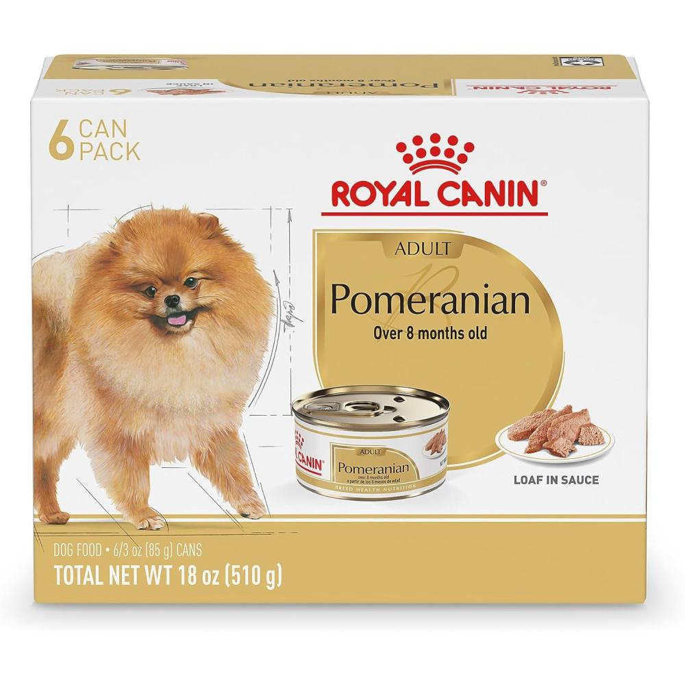 imageRoyal Canin Breed Health Nutrition Pomeranian Adult Loaf in Sauce Dog Food 3 oz Pack of 66 Count Pack of 1