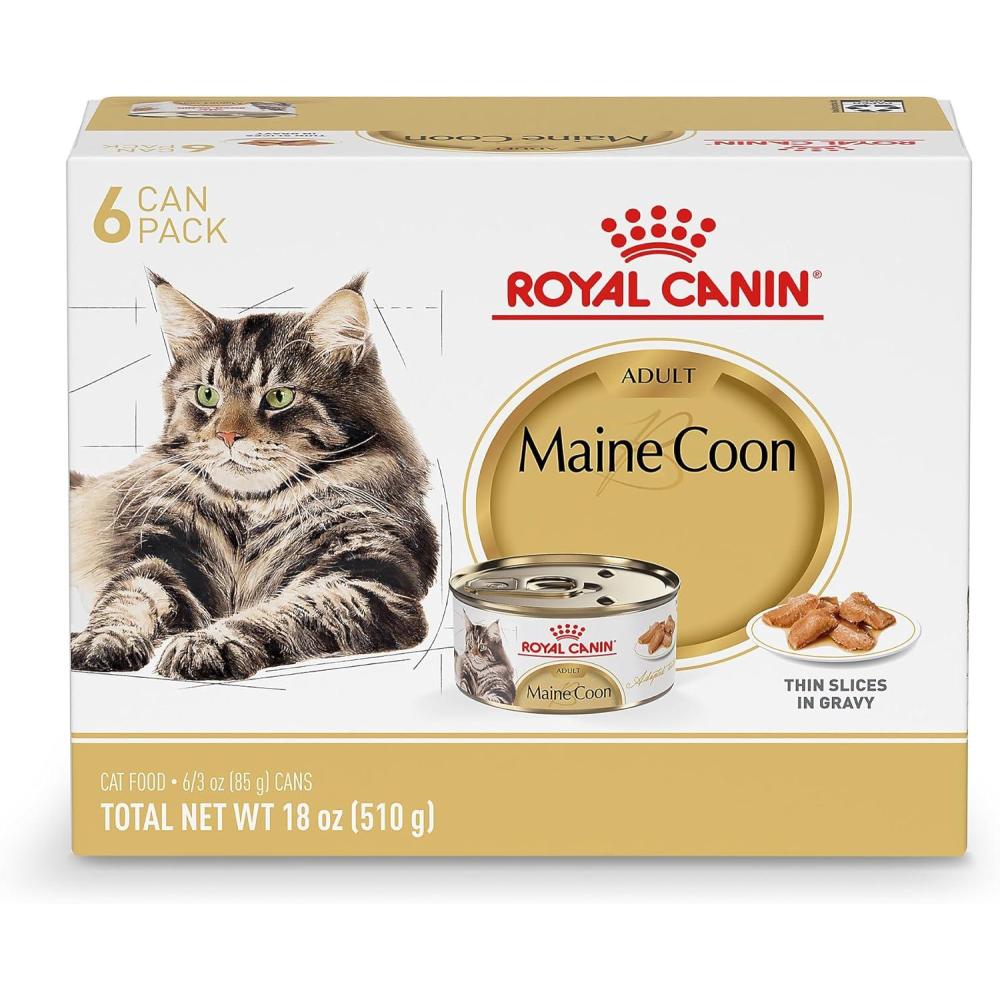 imageRoyal Canin Feline Breed Nutrition Maine Coon Adult Thin Slices in Gravy Cat Food 3 oz Pack of 243 Ounce Pack of 6