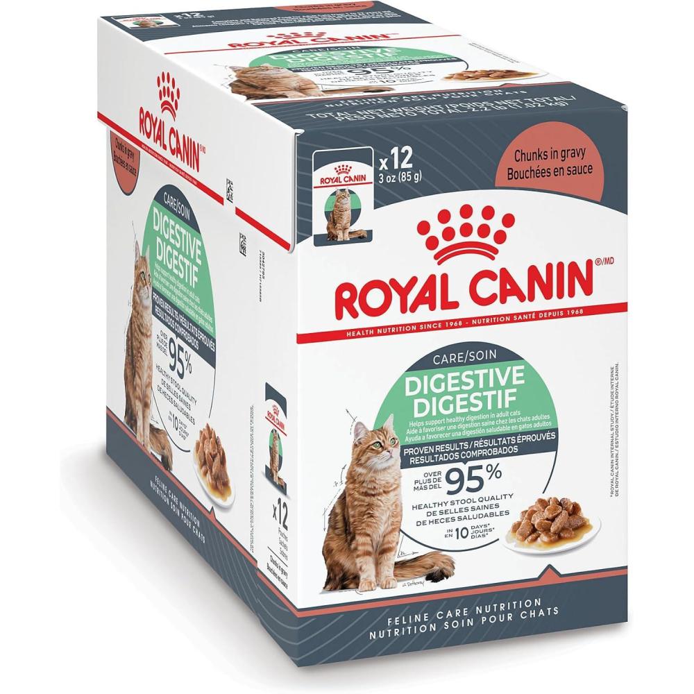 imageRoyal Canin Feline Care Nutrition Digestive Care Adult Thin Slices in Gravy and Loaf in Sauce Cat Food 3 oz Pack of 123 Ounce Pack of 12