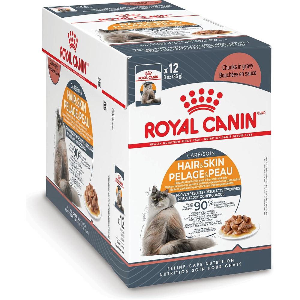 imageRoyal Canin Feline Care Nutrition Hair ampamp Skin Care Adult Loaf in Sauce Cat Food 51 oz Pack of 243 Ounce Pack of 12