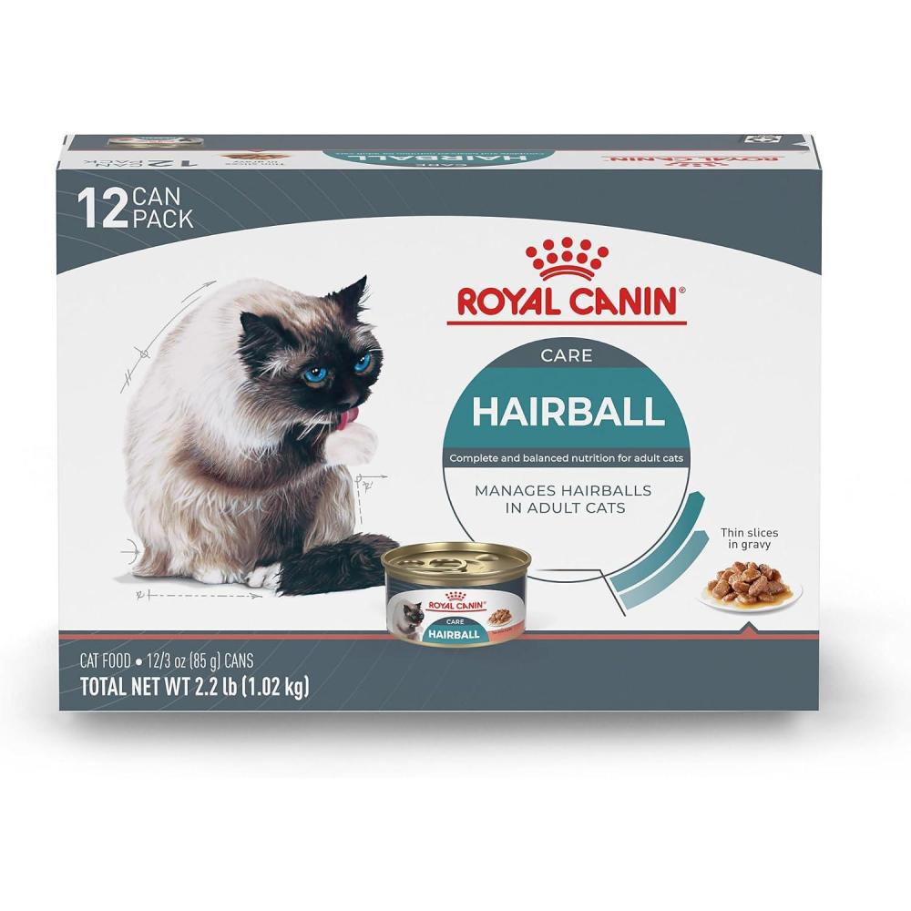 imageRoyal Canin Feline Care Nutrition Hairball Care Adult Thin Slices in Gravy Cat Food 3 oz Pack of 63 Ounce Pack of 12