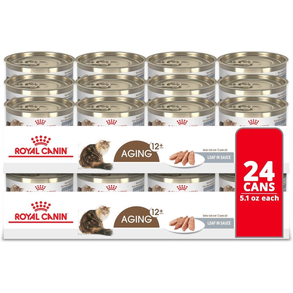 imageRoyal Canin Feline Health Nutrition Aging 12 Senior Loaf in Sauce Cat Food 51 oz Pack of 24
