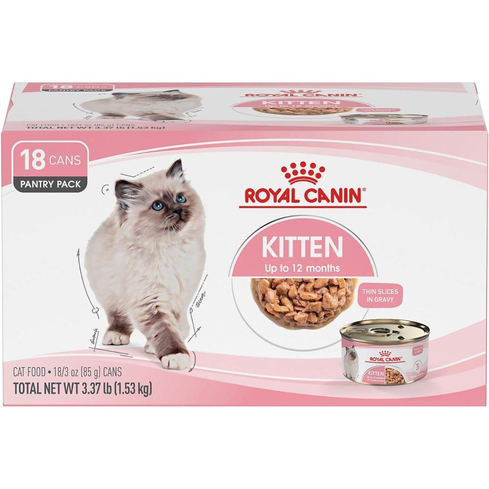 imageRoyal Canin Feline Health Nutrition Kitten Thin Slices in Gravy Cat Food 3 oz Pack of 243 Ounce Pack of 18