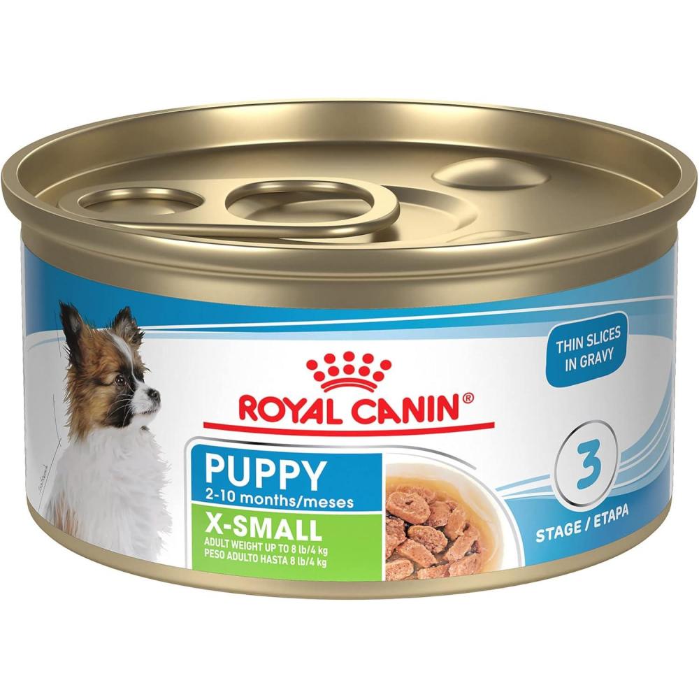 imageRoyal Canin Size Health Nutrition XSmall Puppy Thin Slices in Gravy Dog Food 3 oz Pack of 24Chicken