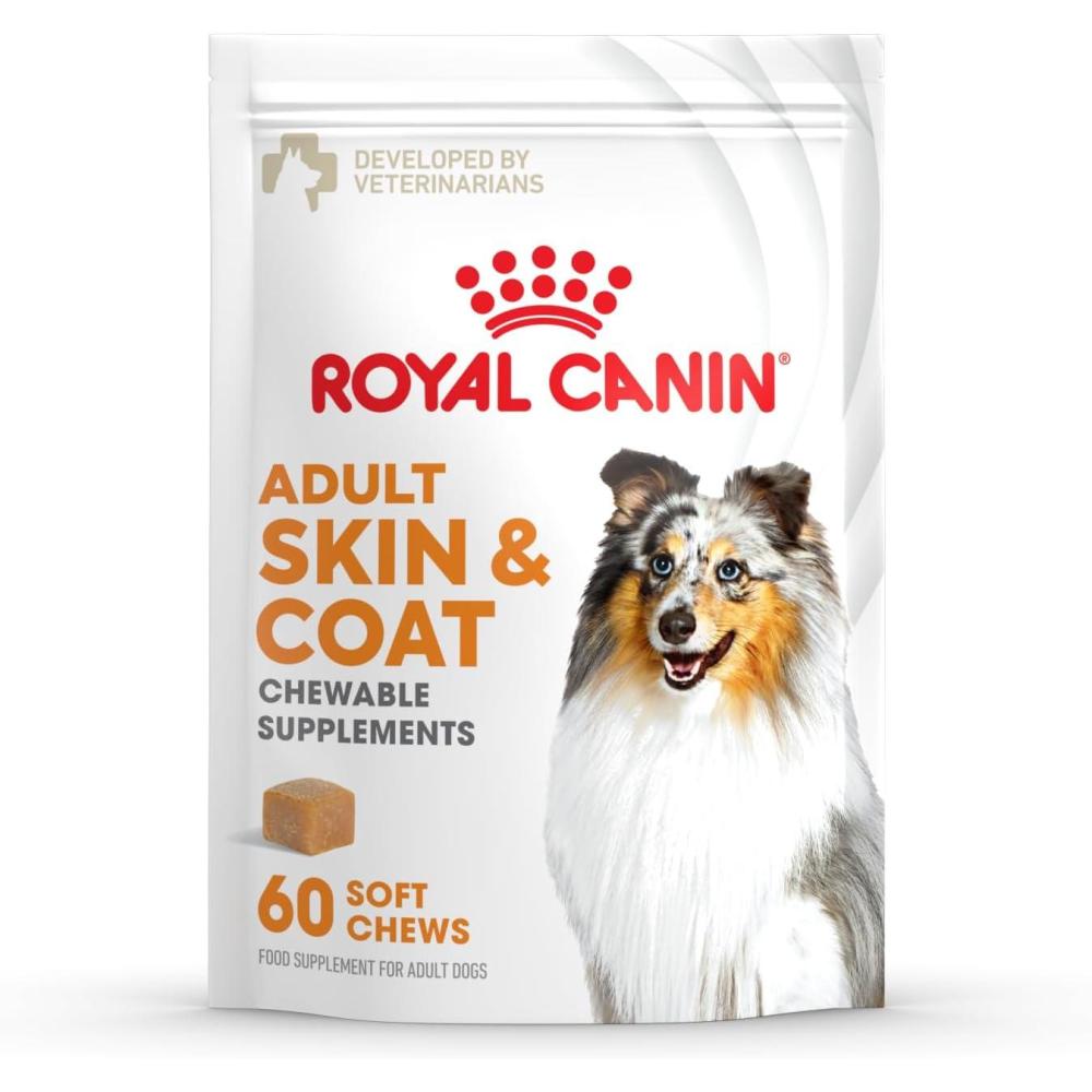 imageRoyal Canin Skin ampamp Coat Dog Supplement Soft Chews for Adult Dogs 60 Count847 OZ
