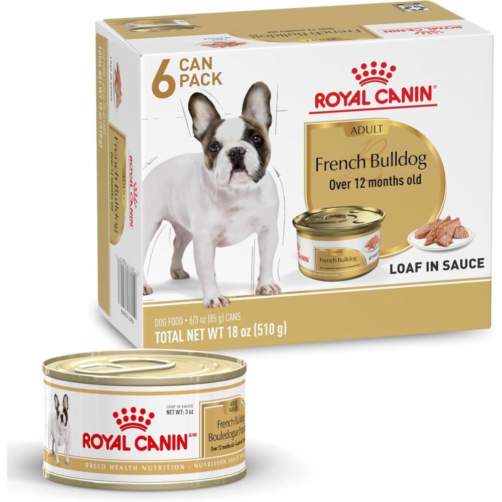 image:imageRoyal Canin Breed Health Nutrition French Bulldog Wet Dog Food for Adult Dogs Loaf Wet Food for French Bulldogs 12 Months Supports Digestive Health and Bone amp Joint Health Multipack 6 x 3 oz cans113 Pound Pack of 1