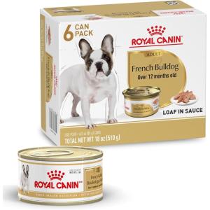 Royal Canin Breed Health Nutrition French Bulldog Wet Dog Food for Adult Dogs, Loaf Wet Food for French Bulldogs 12 Months+, Supports Digestive Health and Bone & Joint Health, Multipack 6 x 3 oz cans(1.13 Pound (Pack of 1))