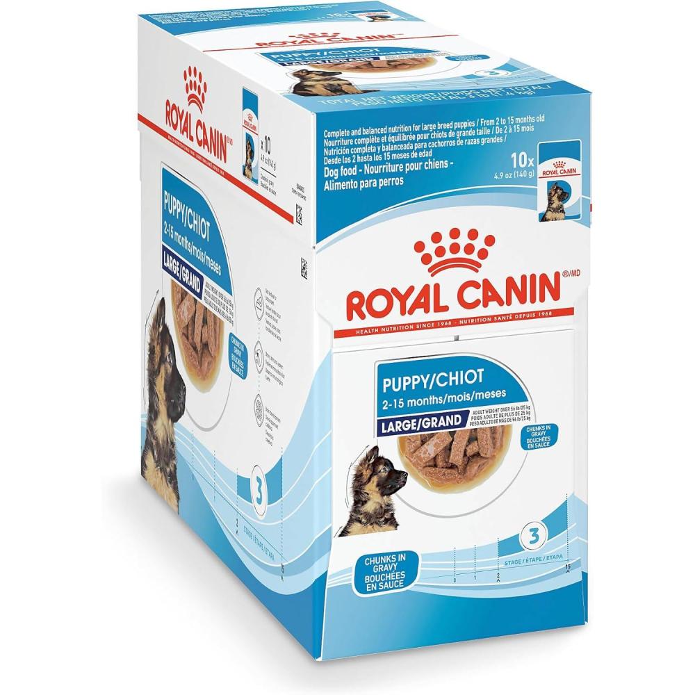 image:imageRoyal Canin Size Health Nutrition Large Puppy Chunks in Gravy Wet Dog Food 49 oz pouch 10pack