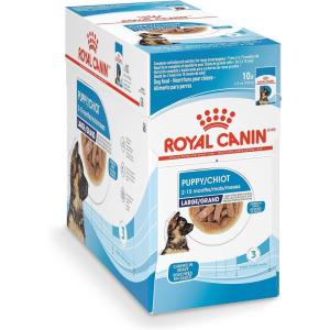 Royal Canin Size Health Nutrition Large Puppy Chunks in Gravy Wet Dog Food, 4.9 oz pouch (10-pack)