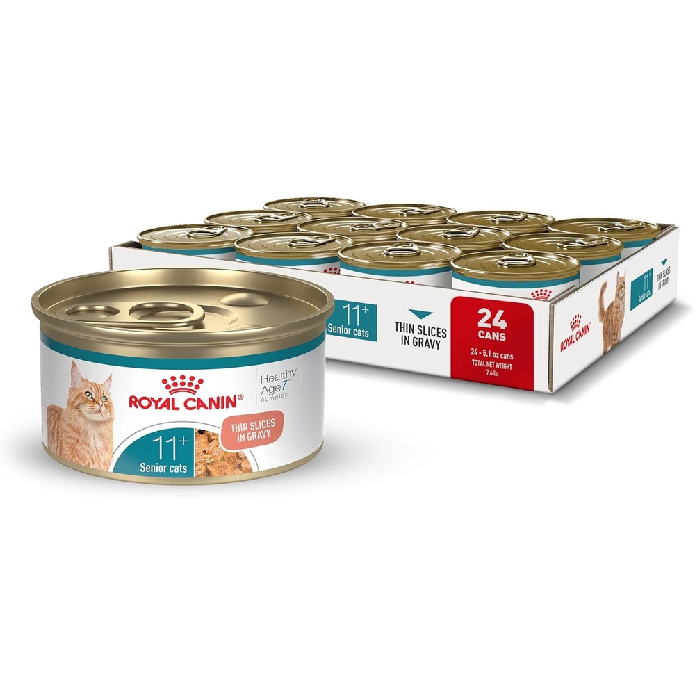 image:imageRoyal Canin Feline Health Nutrition Aging 11 Wet Cat Food for Seniors Thin Slices in Gravy for Cats Over 11 Years Supports Optimal Health amp Vitality 3 oz can case of 123 Ounce Pack of 24