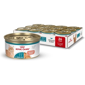 Royal Canin Feline Health Nutrition Aging 11+ Wet Cat Food for Seniors, Thin Slices in Gravy for Cats Over 11 Years, Supports Optimal Health & Vitality, 3 oz can, case of 12(3 Ounce (Pack of 24))